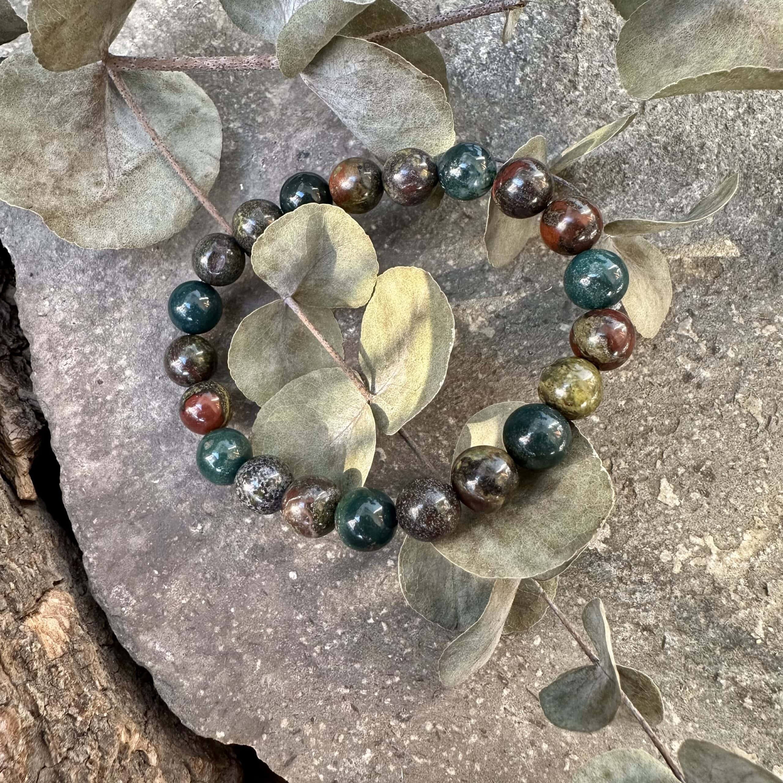 Heliotróp és sárkánykő karkötő