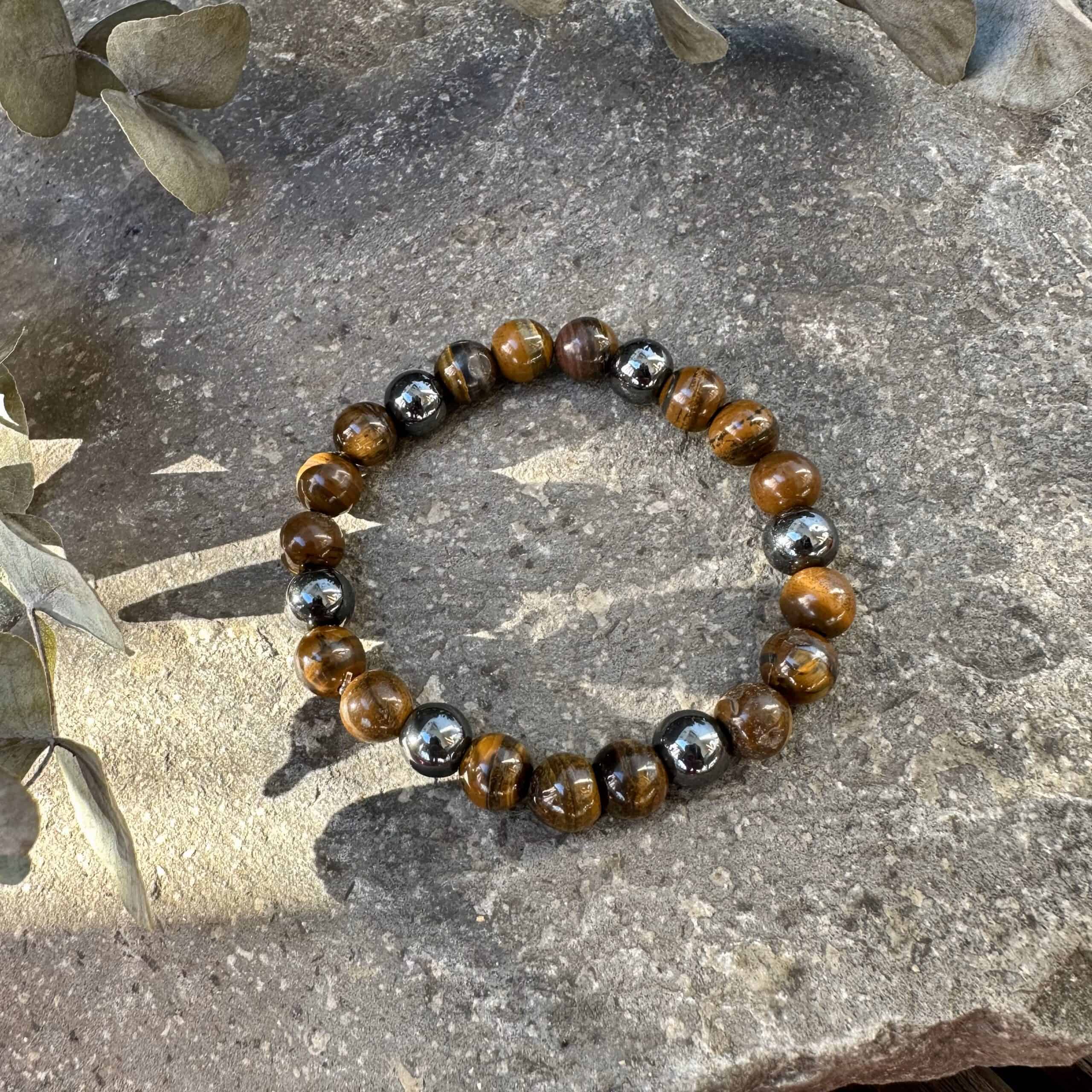 Tigrisvas és hematit karkötő